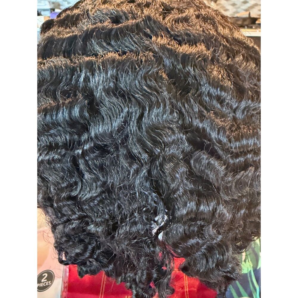 Burmese Curly 3-in-1 Human Hair Half Wig 15in 150% Glueless
